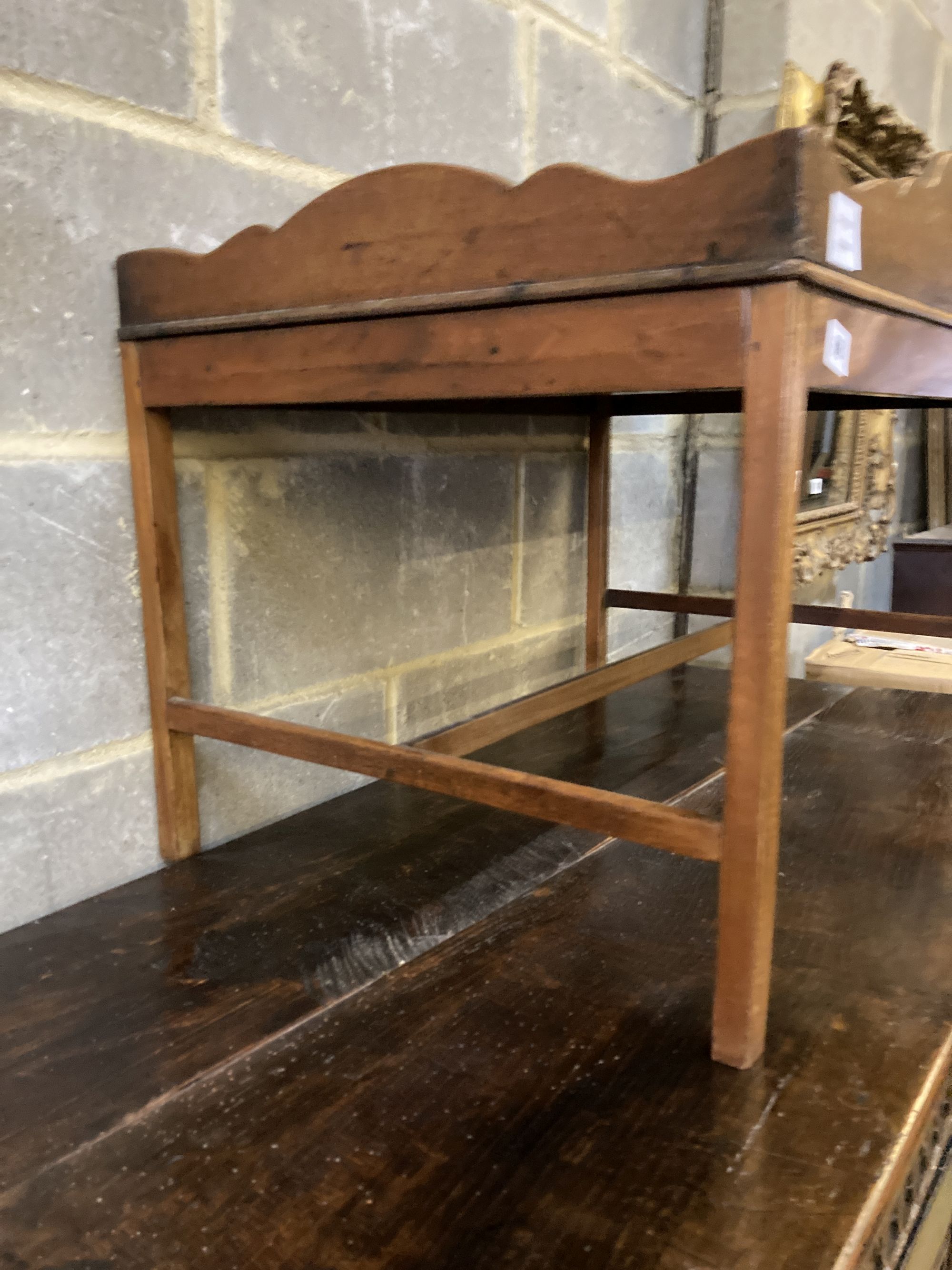 A George III style mahogany tray top table, width 71cm, depth 50cm, height 51cm